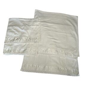 Avanti Set O 4 VTG Towels Ivory 70s 2 Bath 2 Hand 100% Cotton MCM Retro Feminine